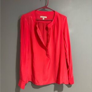 Banana Republic Vibrant Red silk Blouse